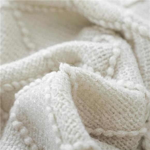 Throw Blanket Knitted Throw Textured Solid Soft Sofa Couch Cover Decorative - Picture 6 of 7